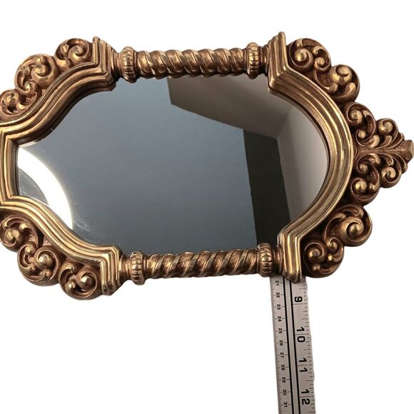 Vintage Syroco Gold Baroque Rococo Hollywood Regency Oval Wall Mirror Set Of Two - Picture 8 of 9